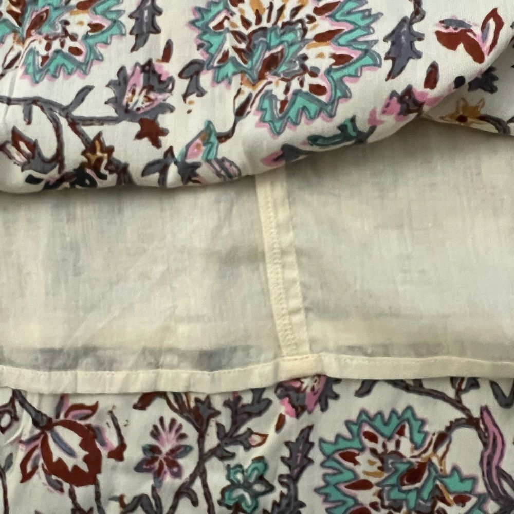 NWT RAGA Deema Tiered Cream Floral Maxi Dress with Pink & Blue Accents Medium - Picture 10 of 11